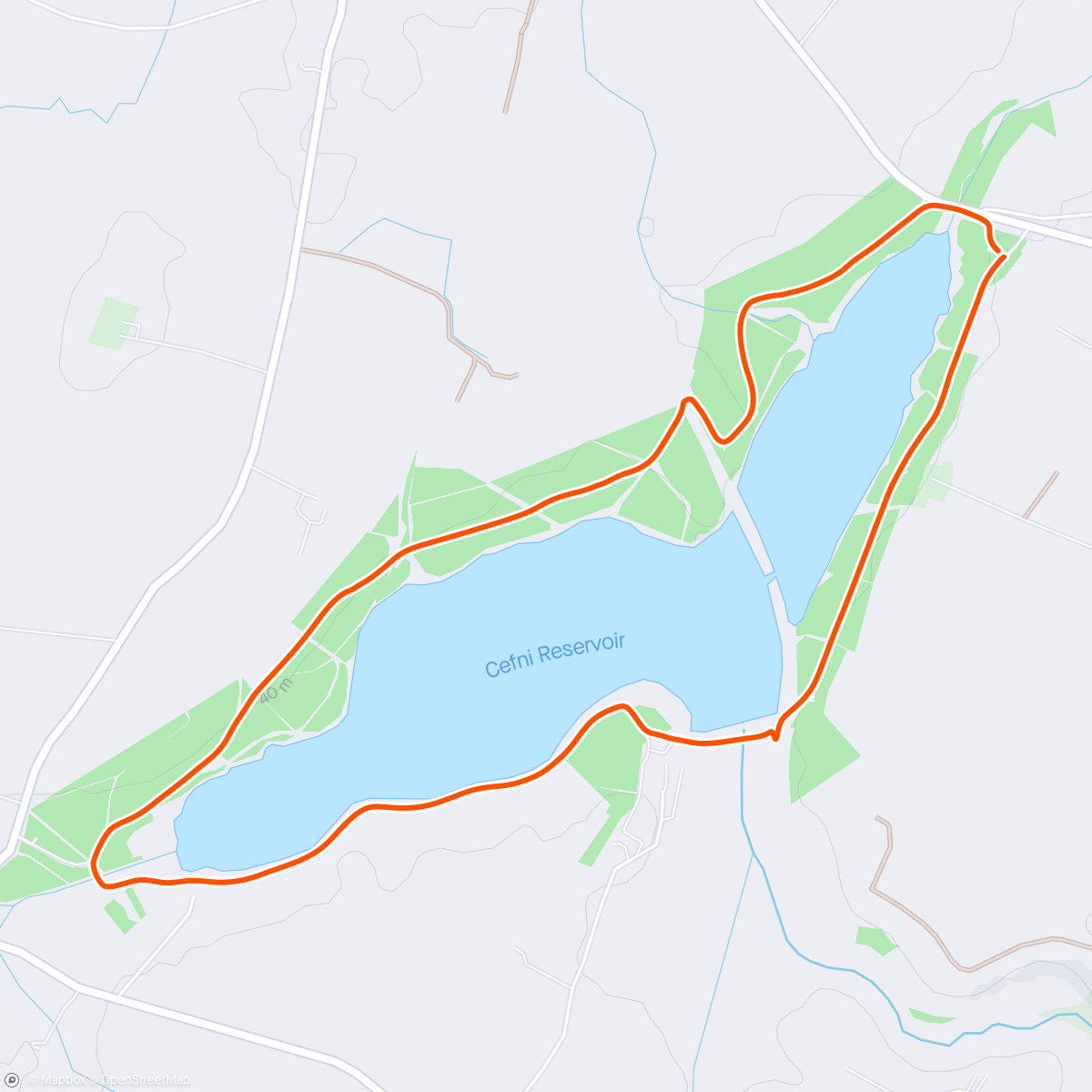 Map of the activity, Llyn Cefni(R) Nordic Walking