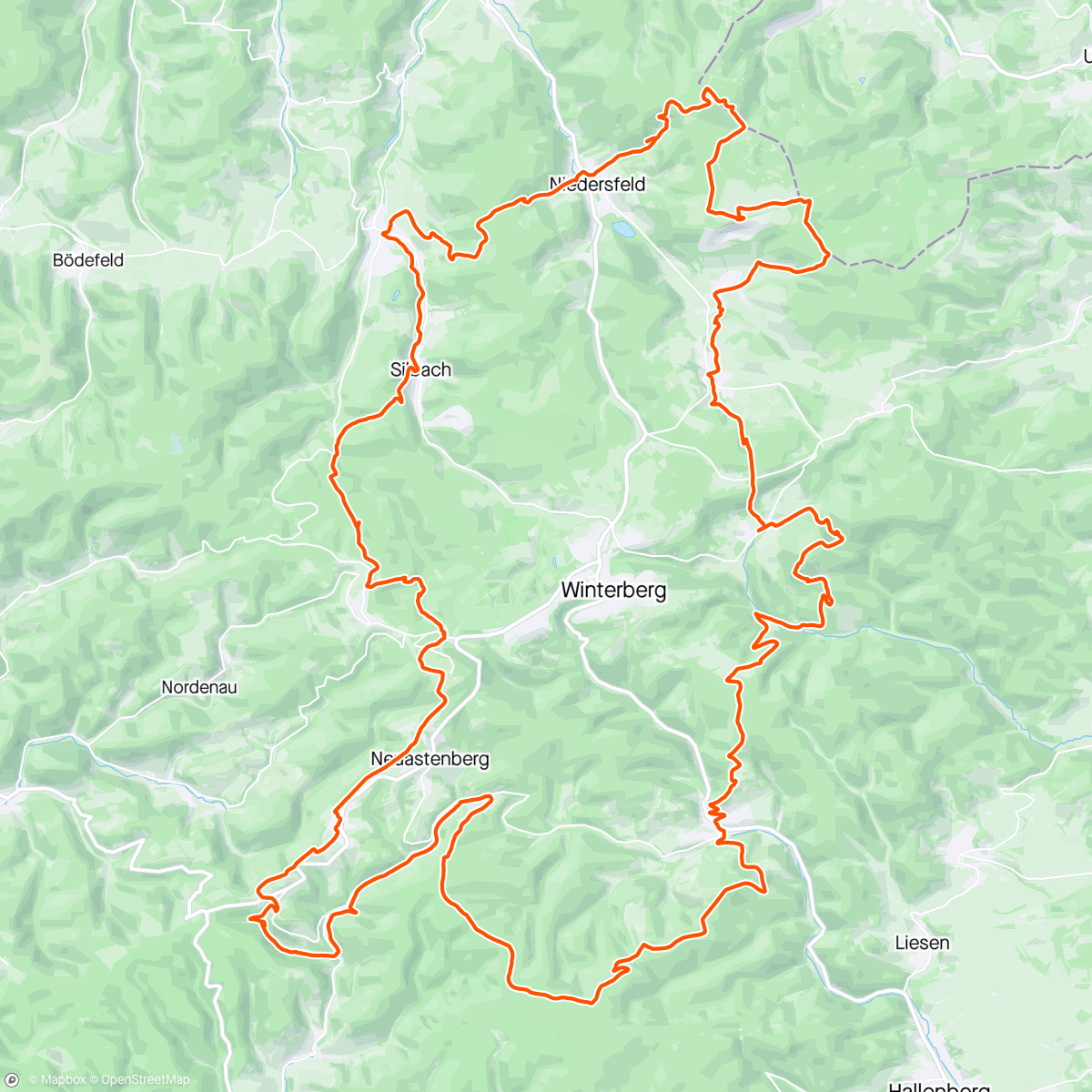 Kaart van de activiteit “Lauf in den Mai auf der Winterberger Hochtour”