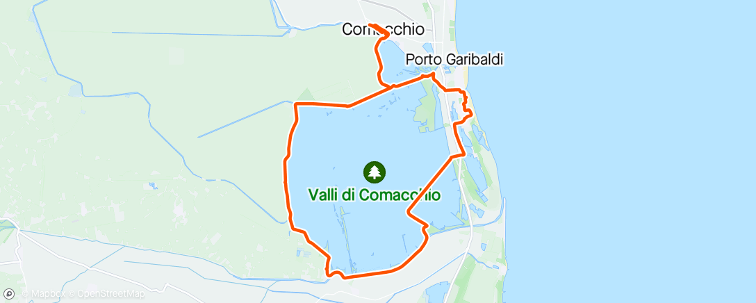 Map of the activity, Giro in bici Valli di Comacchio