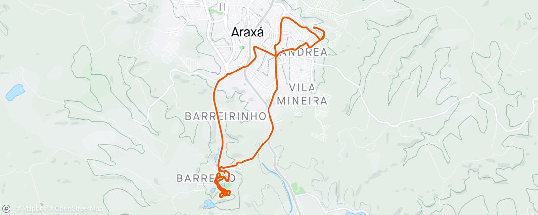 Map of the activity, Track check in Araxa🔥🌿