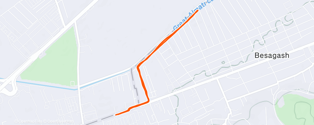 Map of the activity, Evening Run