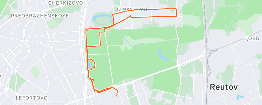 Map of the activity, Утренний забег