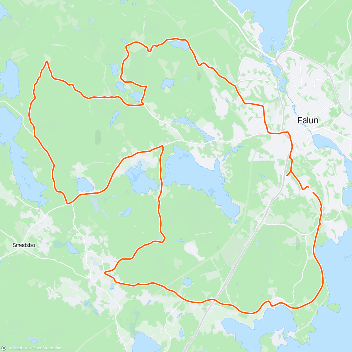 Map of the activity, MTB till Källslätten