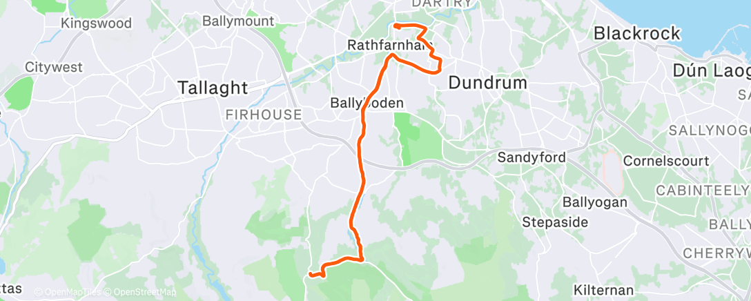 Map of the activity, Lunch Ride