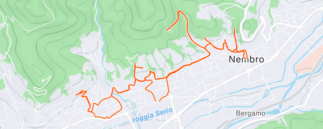 Map of the activity, Evening Trail Run - 🔋 1.739 Wh