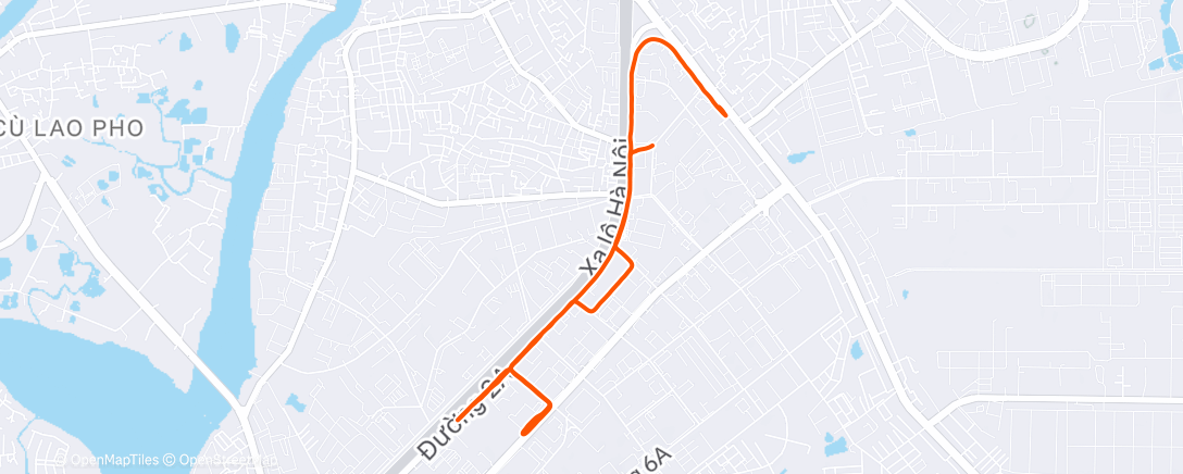 Map of the activity, Afternoon Run