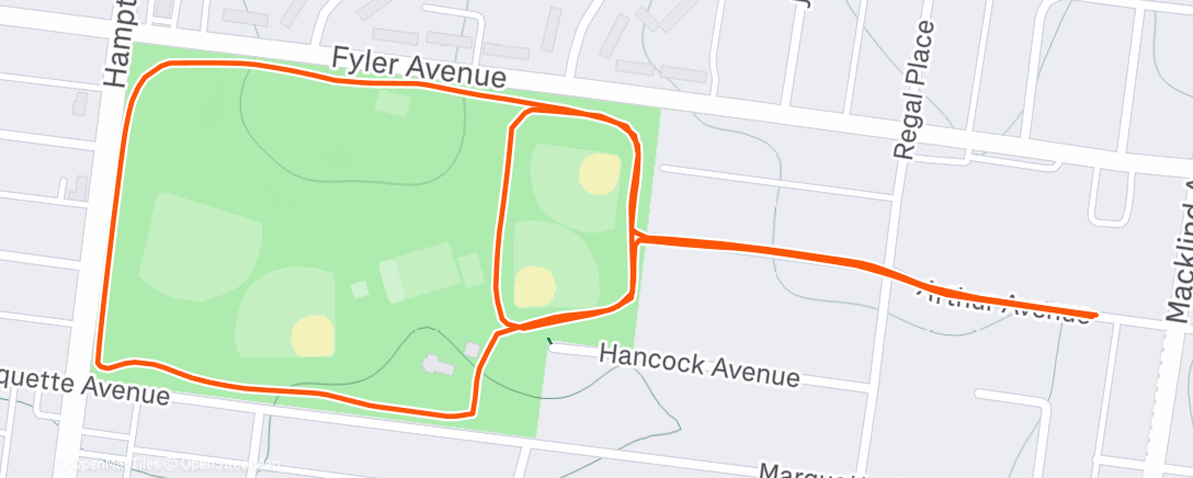 Map of the activity, Lunch Run