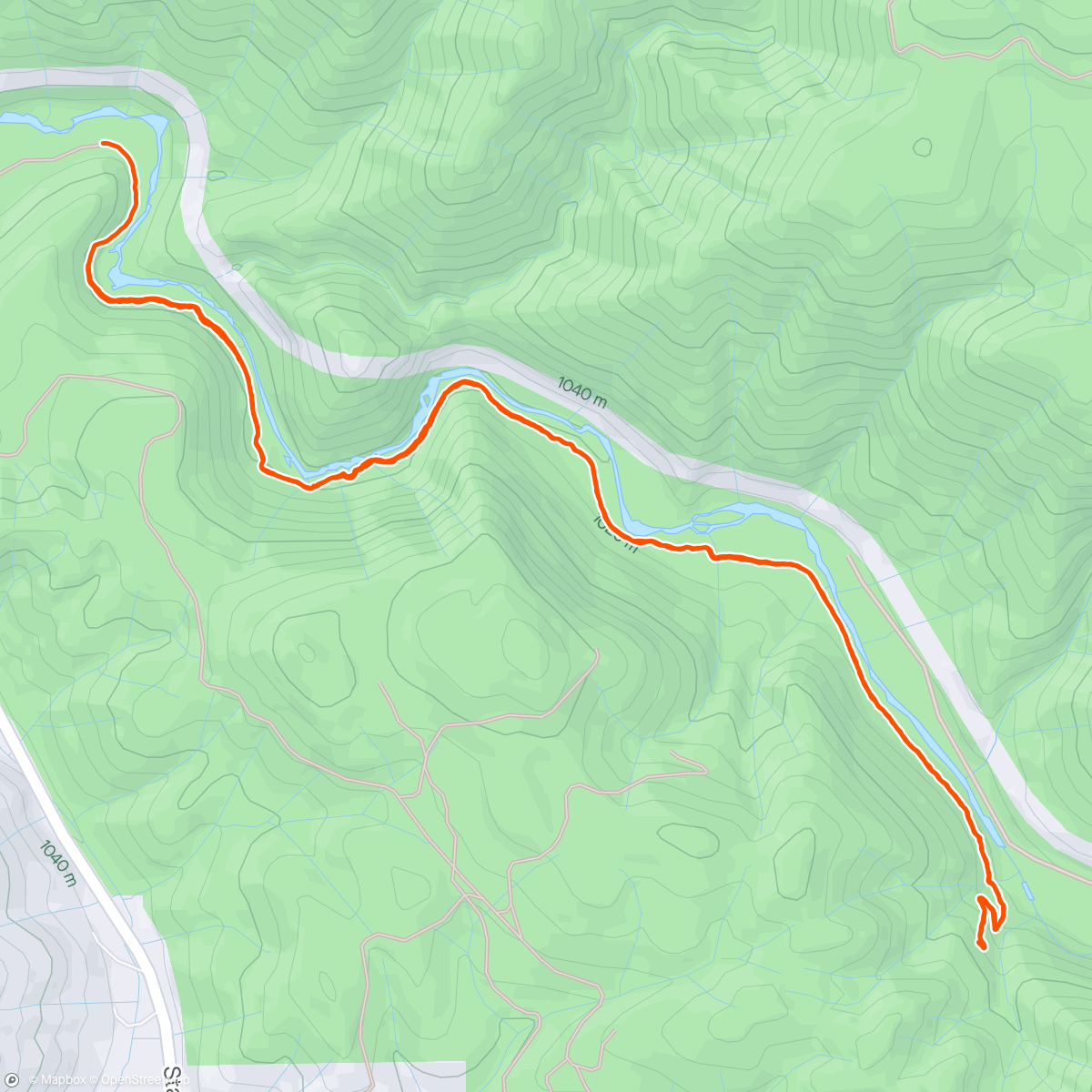 Map of the activity, Cascade falls trail
