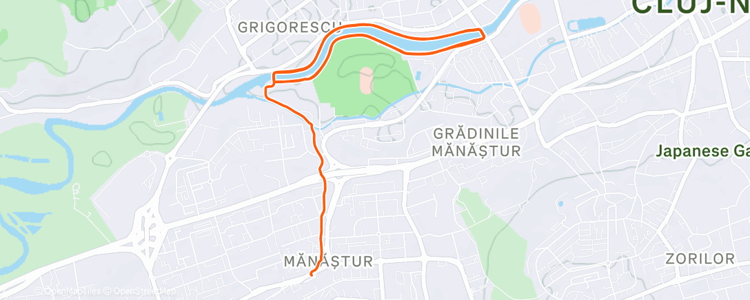 Map of the activity, Evening Run