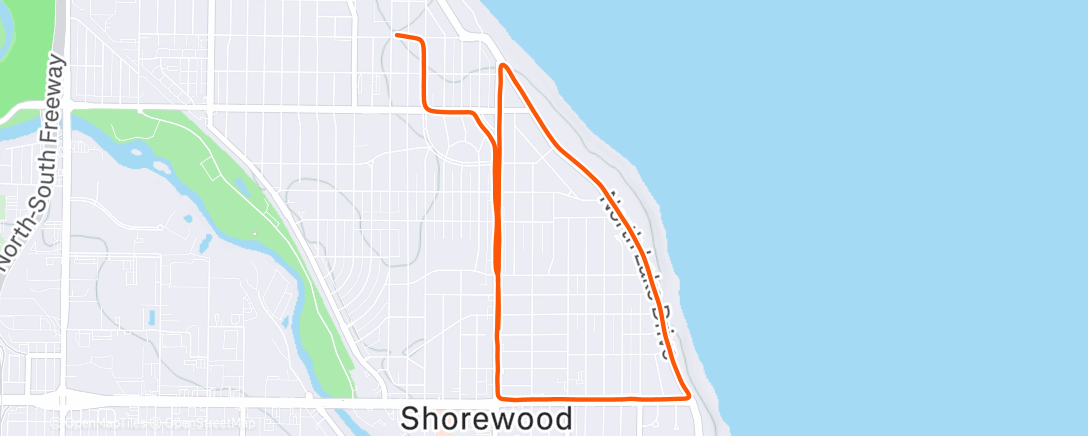 Map of the activity, Evening Run