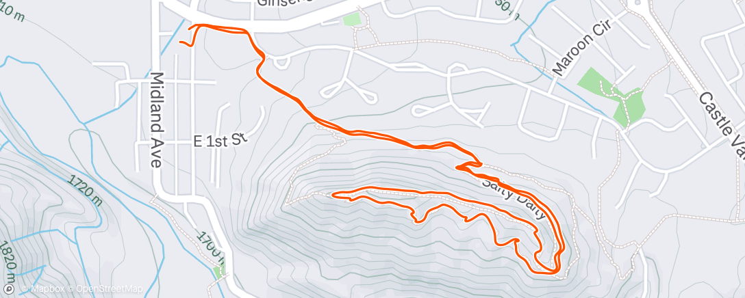 Map of the activity, Morning Hike