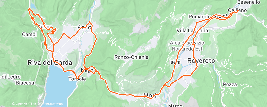 Map of the activity, Pedalata dell'ora di pranzo