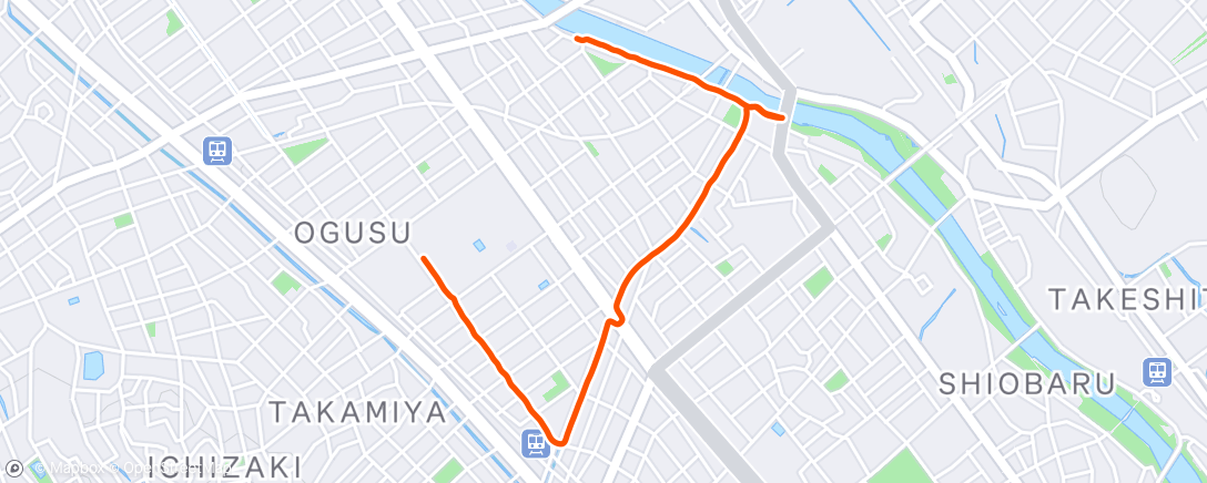 Map of the activity, 午後のランニング