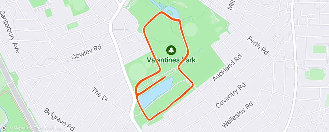 Map of the activity, Valentines parkrun with Tomas