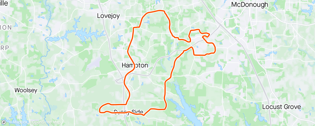 Map of the activity, SCC Tuesday Ride