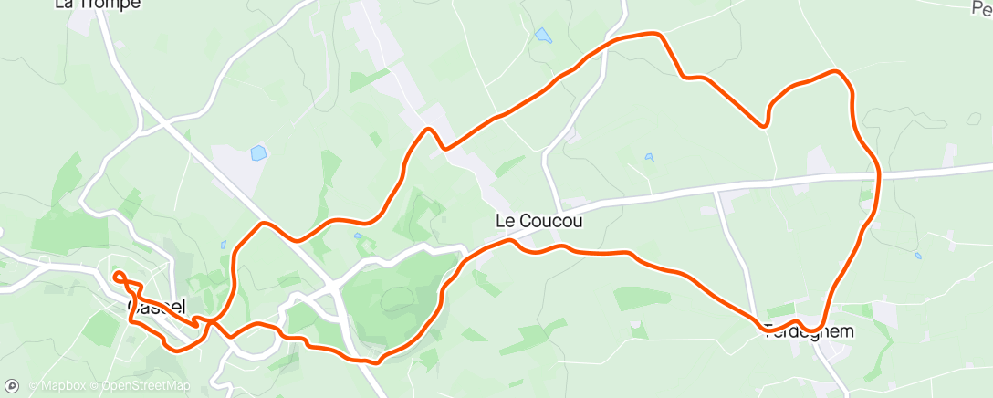 Map of the activity, Cassel Terdeghem en passant par le mont des Récollets. Avec Xavier et Julie.
