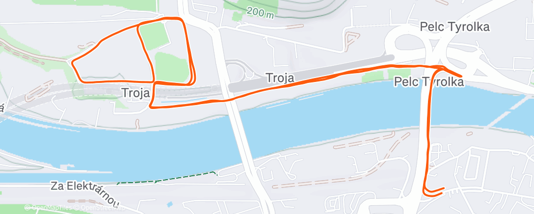 Map of the activity, Evening Run