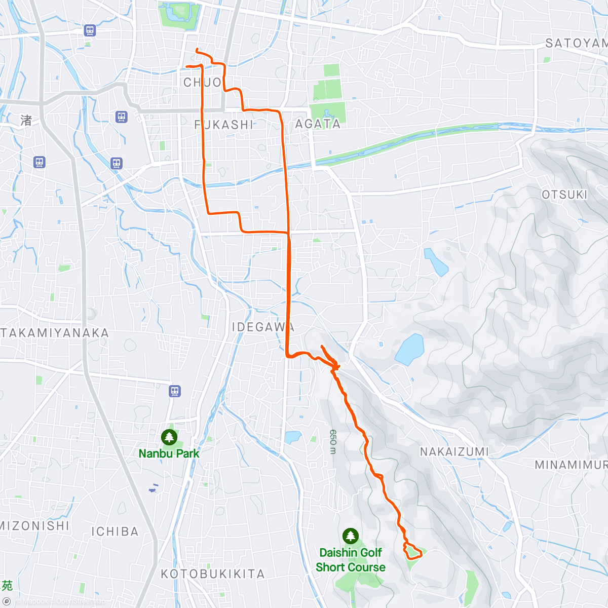 Map of the activity, Matsumoto Ride and Bike