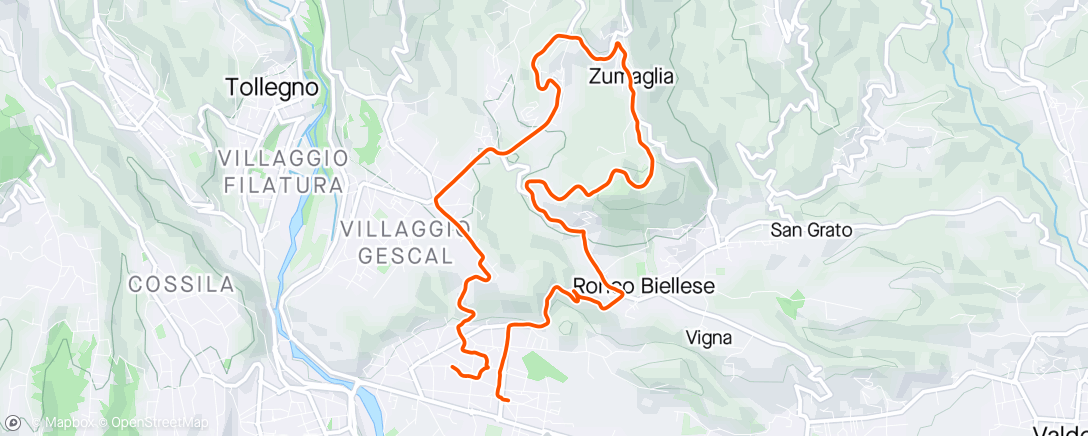 Map of the activity, Collinare pomeridiano