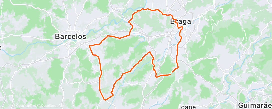 Map of the activity, Volta de bicicleta matinal