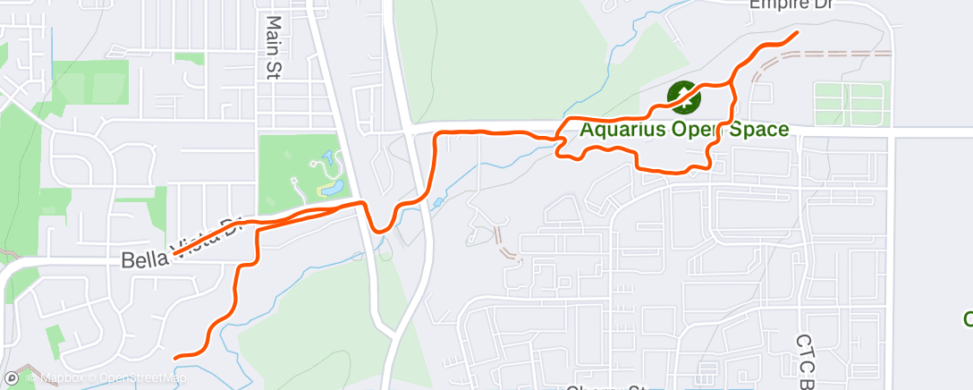Map of the activity, Afternoon Run