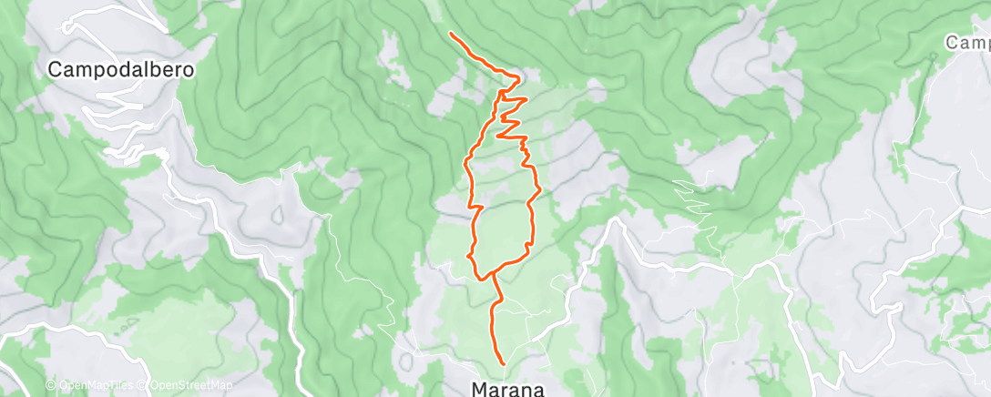 Map of the activity, Morning Hike