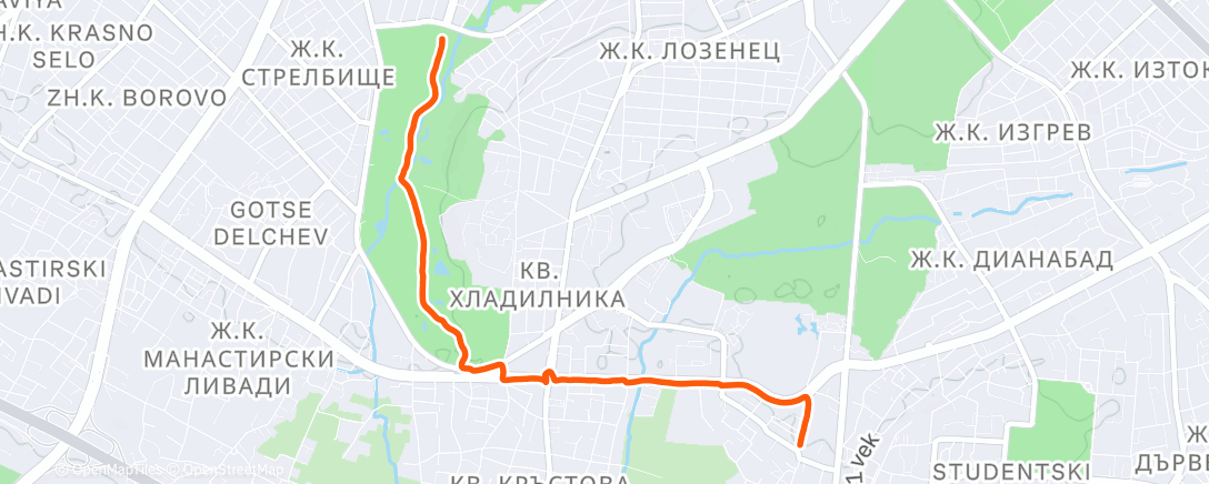 Map of the activity, Lunch Run