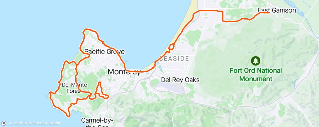 Map of the activity, Coastal Trail