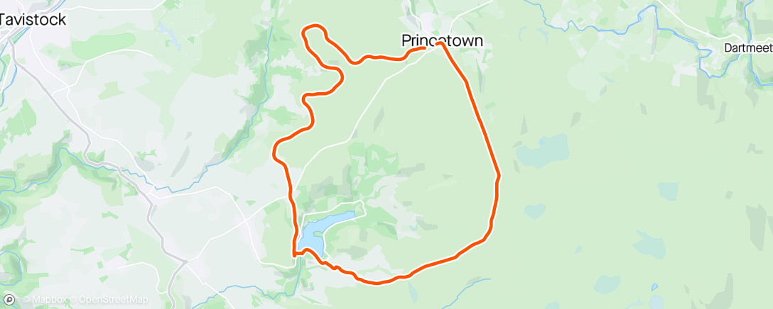 Map of the activity, Princetown loop,