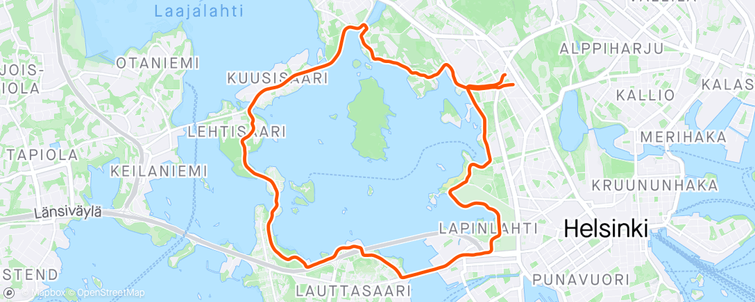 Map of the activity, Vappu Run, race pace training for Half marathon