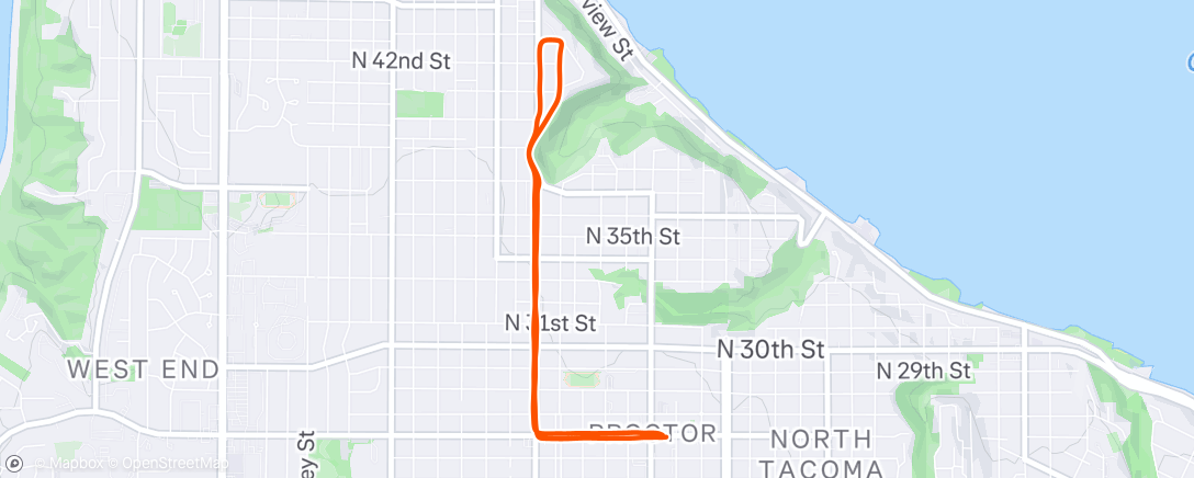 Map of the activity, Evening Run