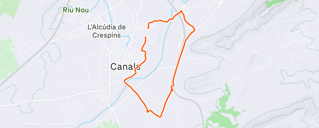 Map of the activity, Senderismo a la hora del almuerzo