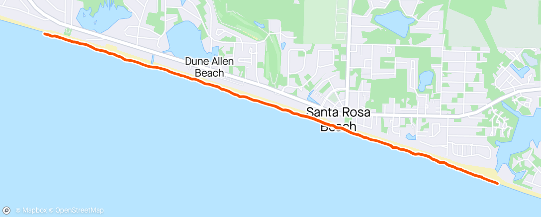 Mapa de la actividad, Barefoot Beach Run