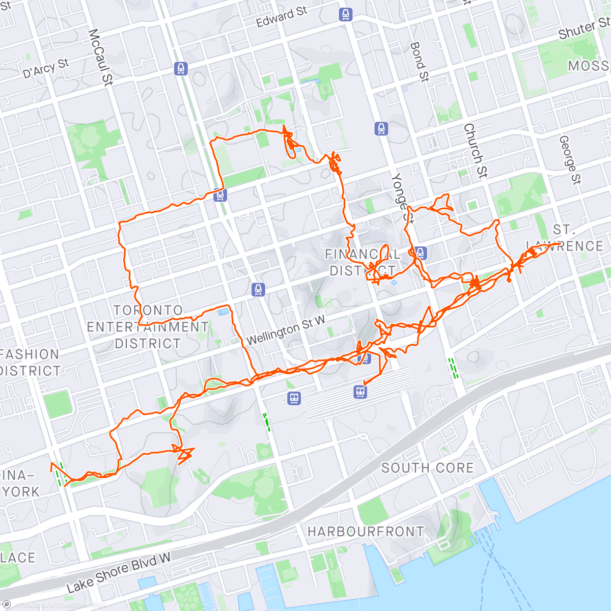 Mapa de la actividad, City Walk Toronto aka muddy York