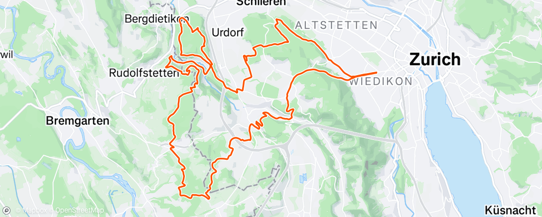 Map of the activity, Lunch Ride