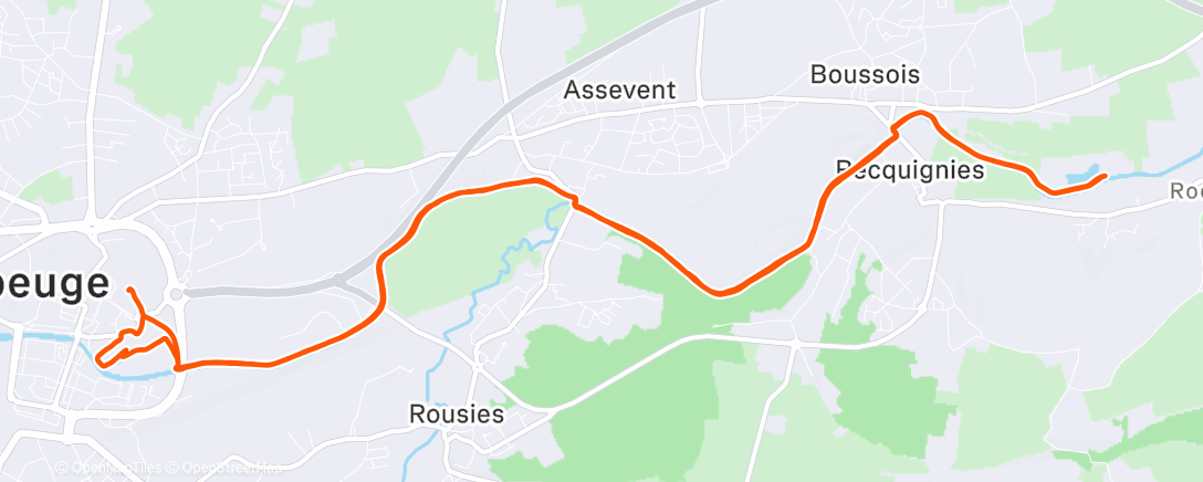Map of the activity, Course à pied le matin