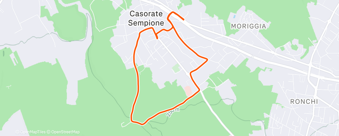 Mapa de la actividad (Corsa dell'ora di pranzo)