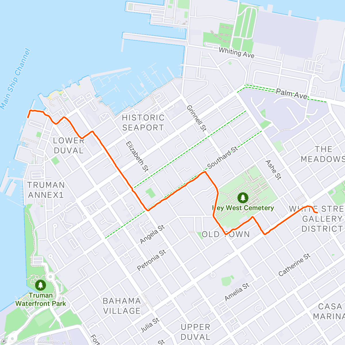 Map of the activity, Afternoon Walk to sunset