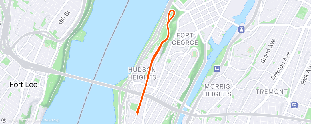 Map of the activity, NYRR Washington Heights 5k