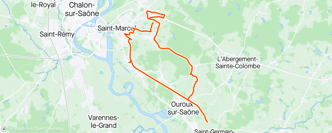 Map of the activity, Sortie VTT en soirée