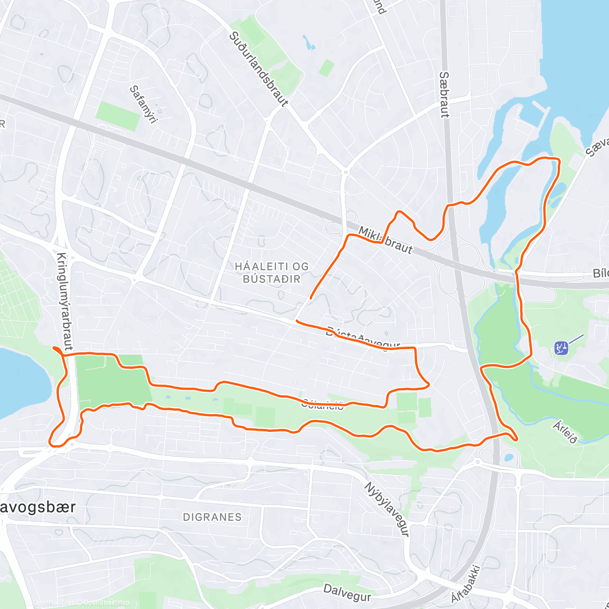 Map of the activity, Er ég orðinn atvinnuhlaupari..