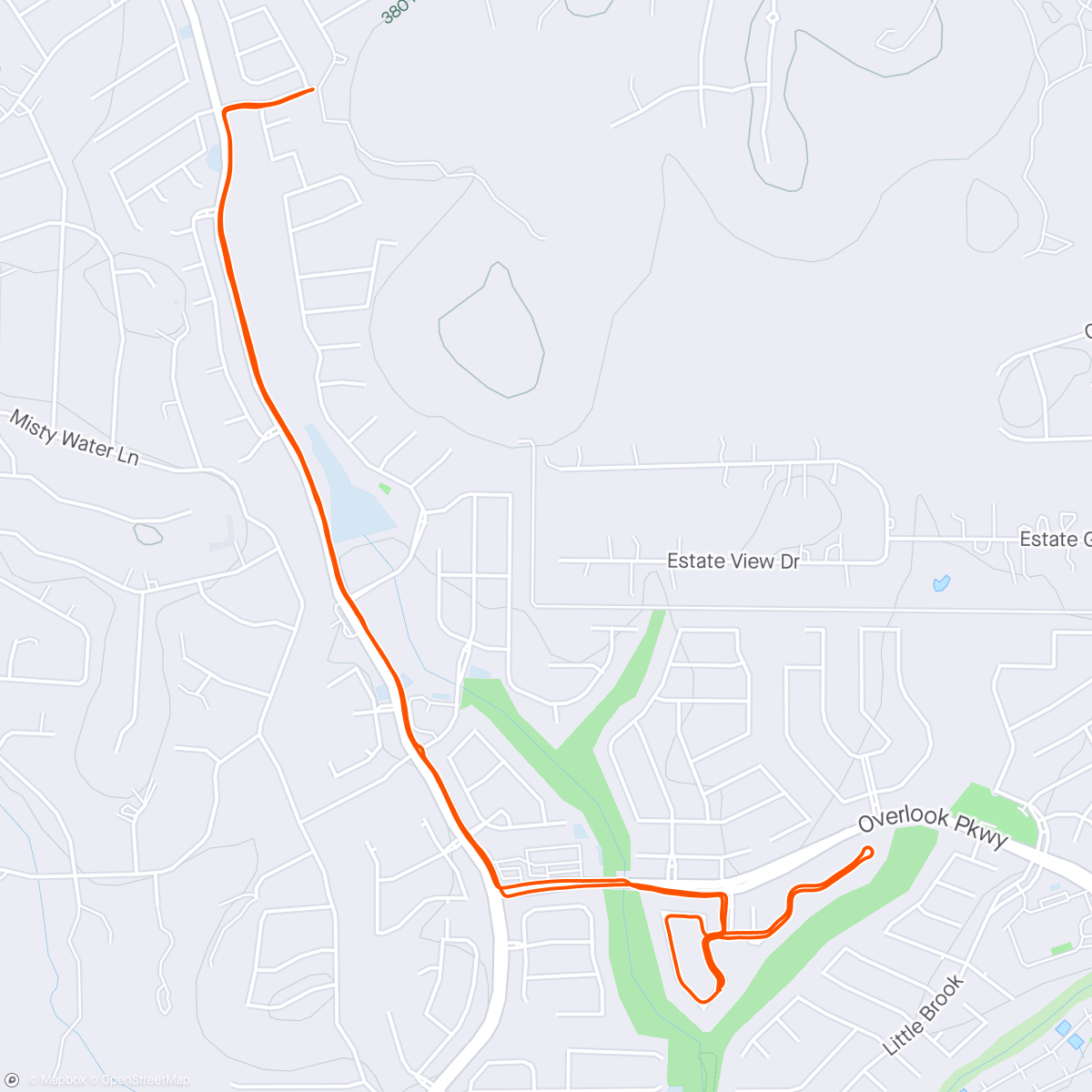 Map of the activity, Morning Run w/ Jack