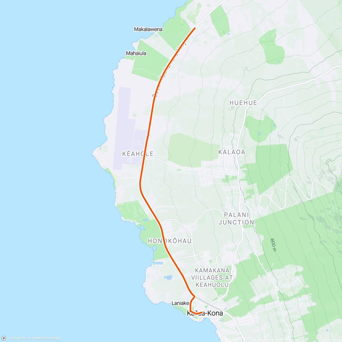 Map of the activity, ROUVY - Hawaii | Queen Ka'ahumanu Highway 20km