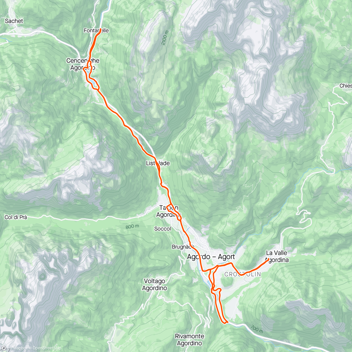 活动地图，Giro pomeridiano Gravel