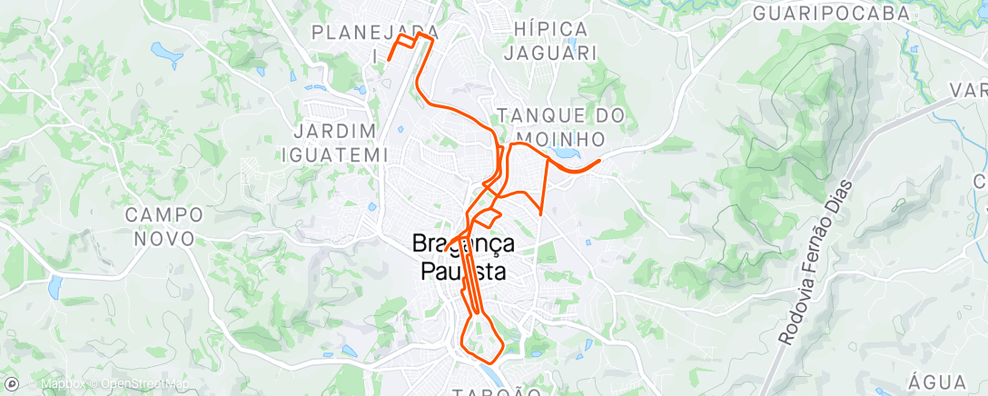 アクティビティ「Pedalada de mountain bike ao entardecer」の地図