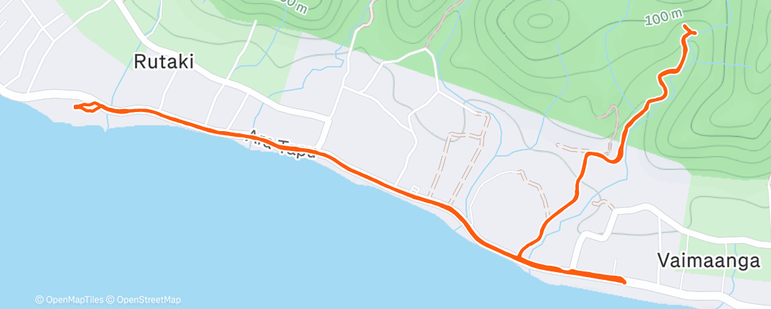 Map of the activity, Cook Islands waterfalls walk no water