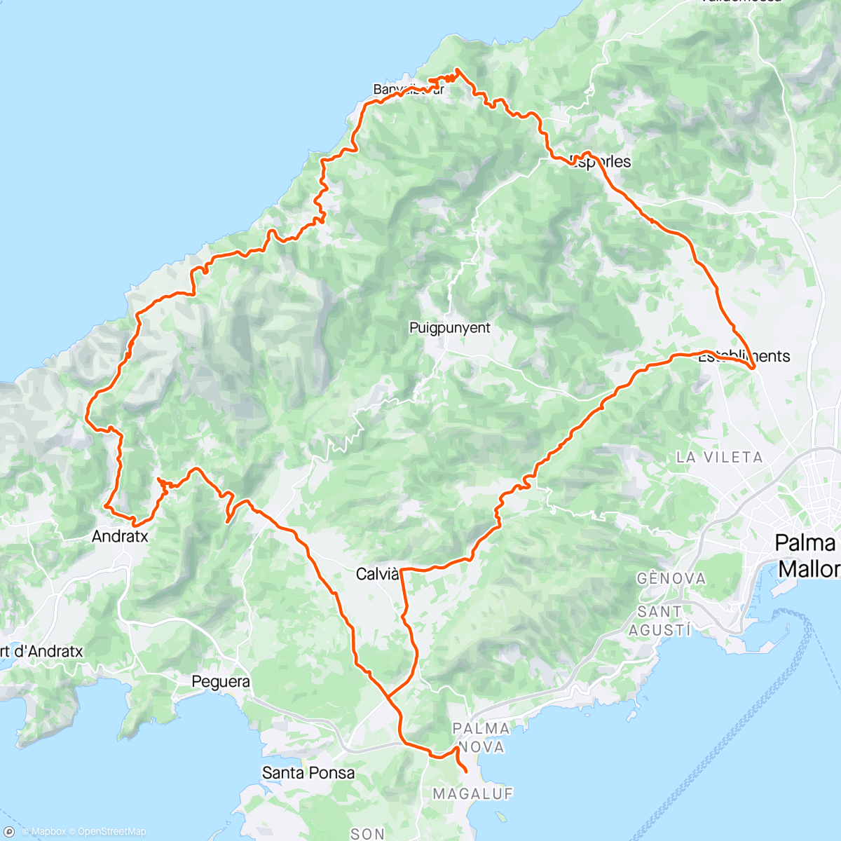Map of the activity, laatste Mallorca, ritje langs de kust