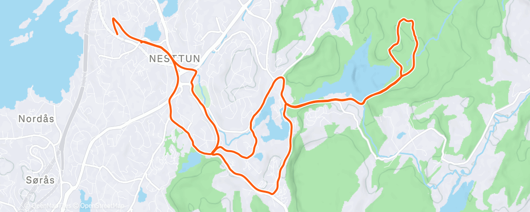 Map of the activity, Afternoon Run