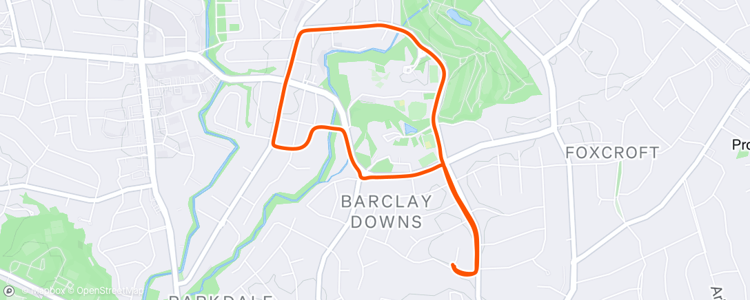 Map of the activity, Afternoon Run