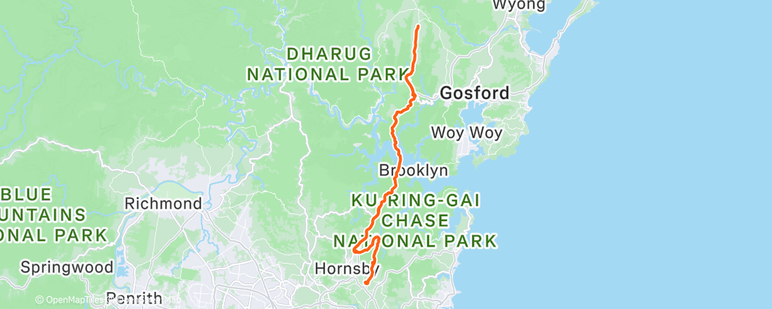 Carte de l'activité Cycling